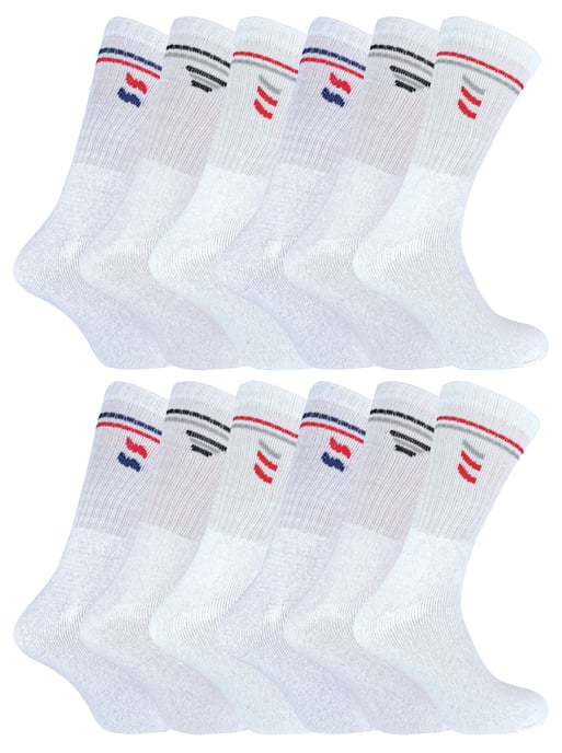 Sock Snob - 12 paar katoenen sportsokken voor heren - Wit - Image 1