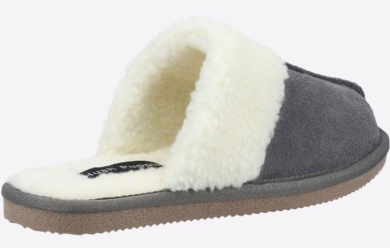 Hush Puppies Arianna Suede Dames Grijze Pantoffels - Image 3