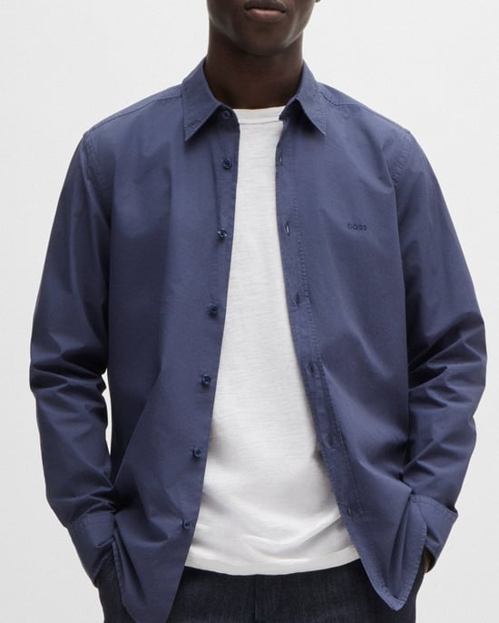 BOSS Orange Relegant 6 Heren Regular-Fit Shirt van Katoen Poplin met Kent Kraag - Image 4