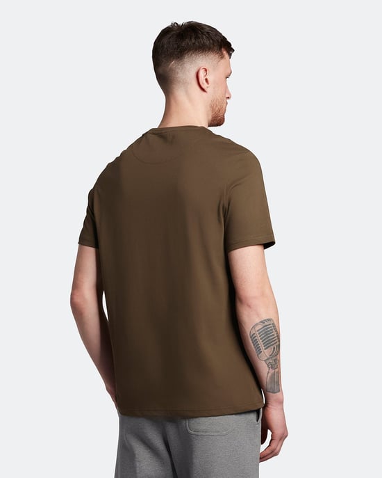 Lyle & Scott effen T-shirt in olijfgroen - Image 3