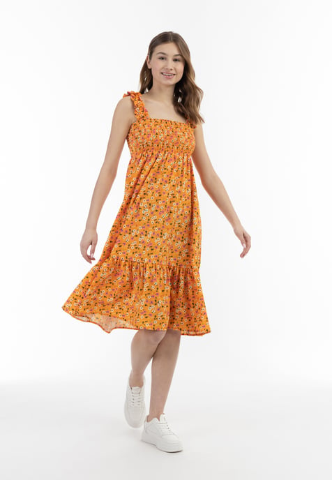 Mymo midi-jurk Dames Oranje Veelkleurig - Image 4