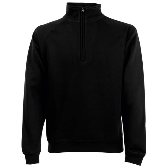 Fruit Of The Loom Heren Ritssluiting Neck Sweatshirt (Zwart) - Image 1