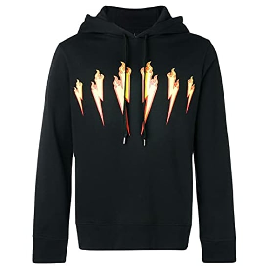 Zwarte hoodie met Neil Barrett Thunder Flame Lightning Bolt-logo - Image 2