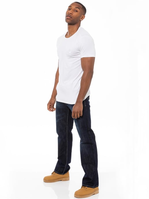 Enzo | Heren Regular Fit Denim Jeans met Riem - Donkerblauw - Image 6