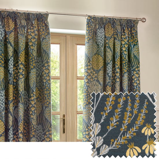 Wylder Ophelia Floral Jacquard Pencil Pleat Curtains