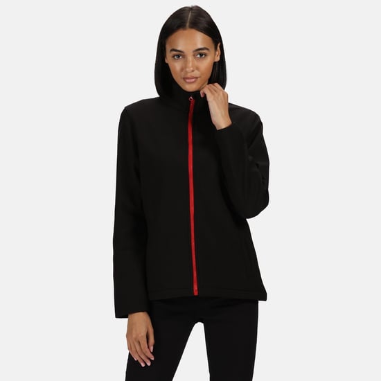 Regatta Womens/Ladies Ablaze Printable Soft Shell Jacket (Black/Classic Red)