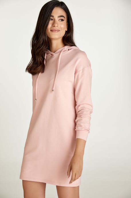 Pink Hooded Mini Dress