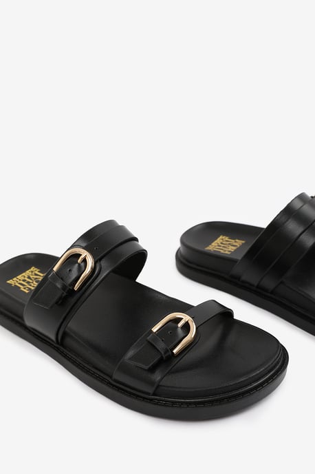 Wheres That From Womens 'Abril' Flatform Sandal With Double Buckle Strap Details
