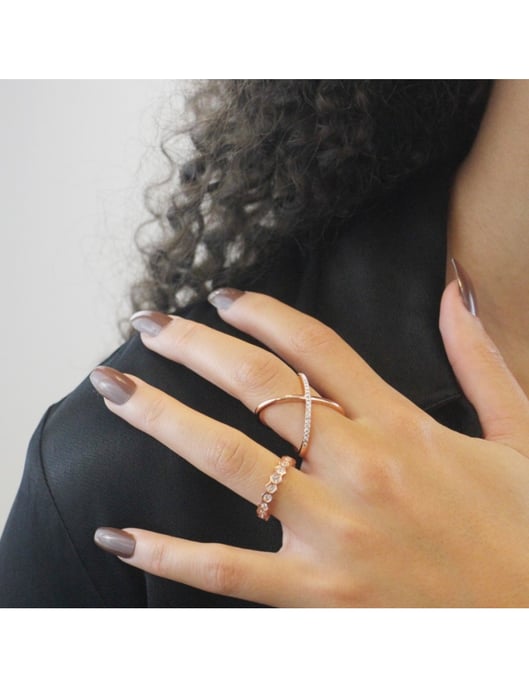 X Duo ring - Oostenrijks kristal - Image 2