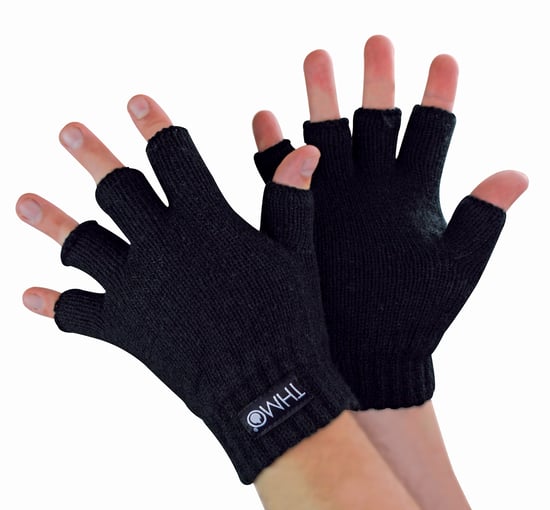 THMO - Thermische winterhandschoenen zonder vingers voor kinderen - Zwart - Image 1