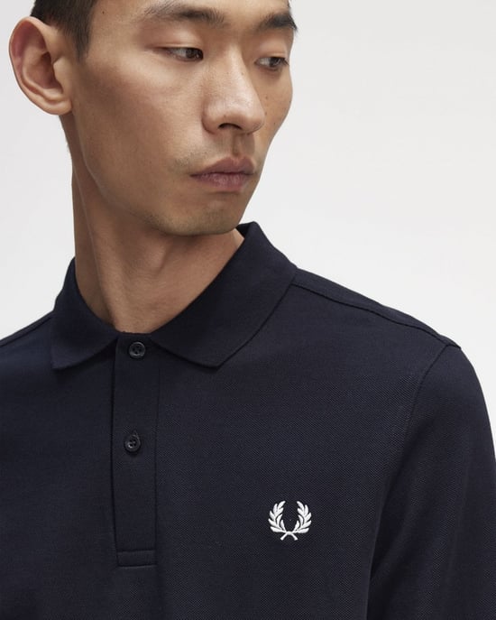 Fred Perry Mens Long Sleeve Plain Signature Polo Shirt