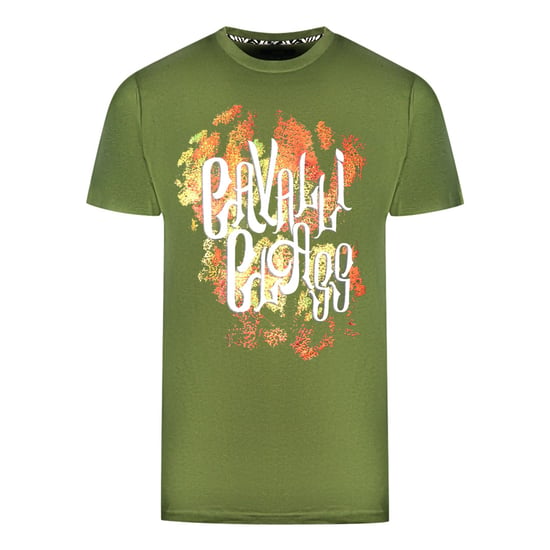 Cavalli Class Gedurfd Logo Groene T-Shirt - Image 1