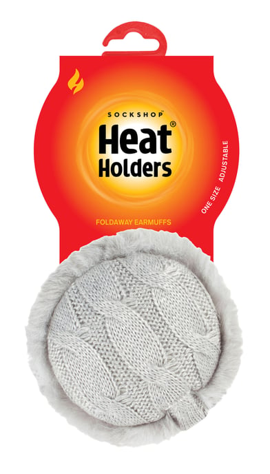Heat Holders - Gebreide oorwarmers voor dames met imitatiebont - Lichtgrijs - Image 2
