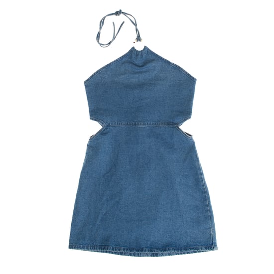 Short denim dress 664977 woman