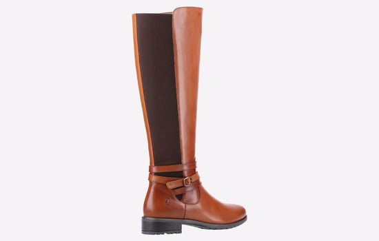 Hush Puppies Vanessa Leren Dames Tan Enkellaarzen Met Hoge Hak - Image 3