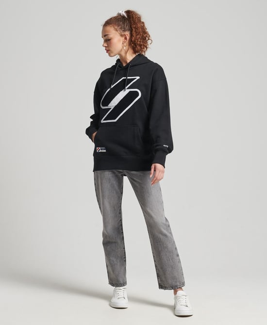 Superdry Code Logo Chenille Oversized Hoodie - Image 2