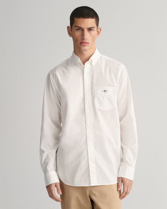 GANT Mens Regular Fit Long Sleeve Poplin Shirt - Image 1