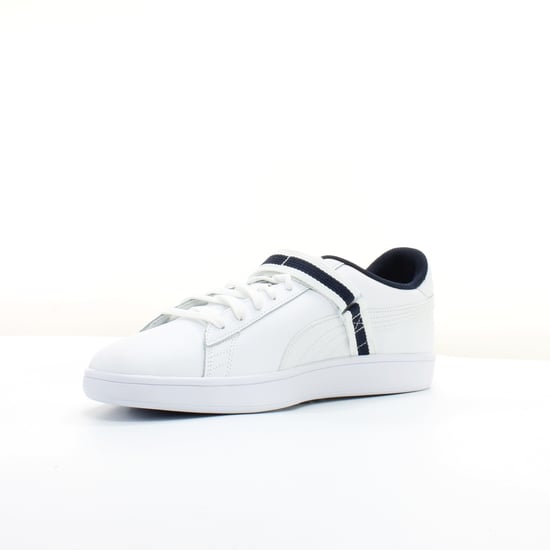 Puma Smash V2 White Leather Mens Lace Up Trainers 366912 02
