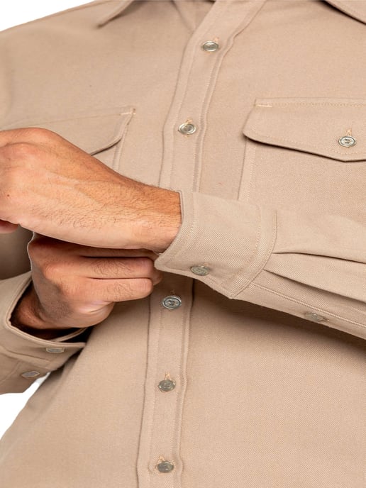 Enzo | Heren Getextureerd Overshirt - Zand - Image 4