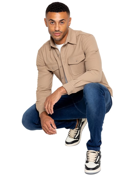 Enzo | Heren Getextureerd Overshirt - Zand - Image 5