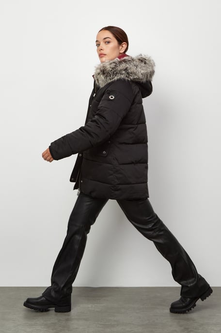 Nordic Mid-Length Faux Fur Parka Jacket