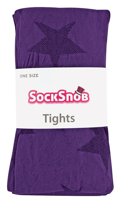 Sock Snob Dames80 denier ondoorzichtig patroon panty's - Star Imperial Purple - Image 2