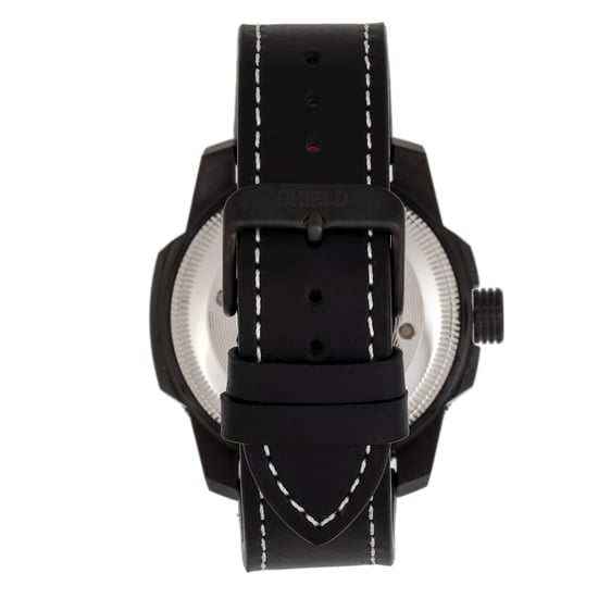 Shield Shaw Leather-Band Men's Diver Watch w/Date