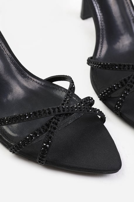 Wheres That From Womens 'Audra' Cross Over Strap With Gem Detailing Heels