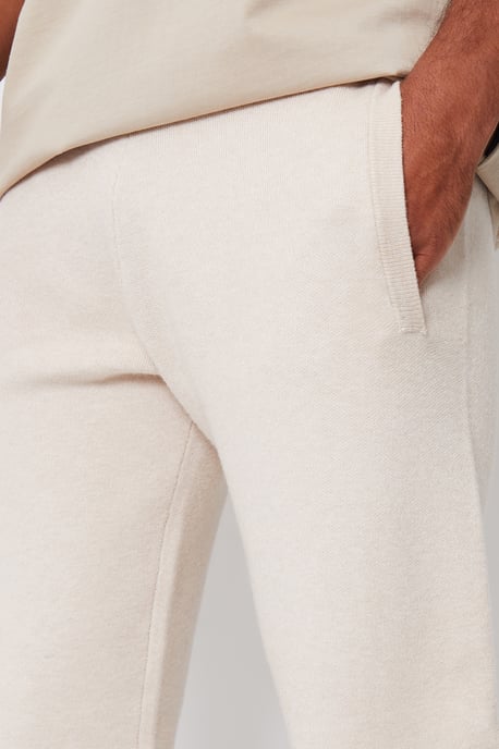 Ecru 'Salford' Luxe Knitted Joggers