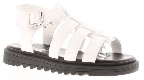 Girls Gladiator Style Fashion Sandals White - Image 1