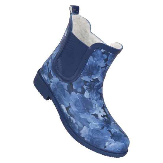 Mountain Warehouse Dames/dames Bloemige rubberen regenlaarzen (Donkerblauw) - Image 1