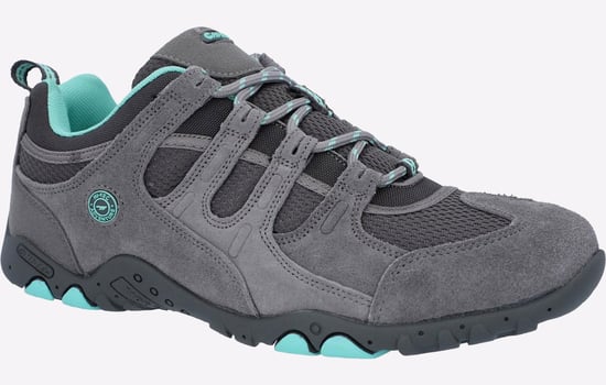 Hi-Tec Quadra II Suede Wandelschoenen Voor Dames In Grijs/Mint - Image 2