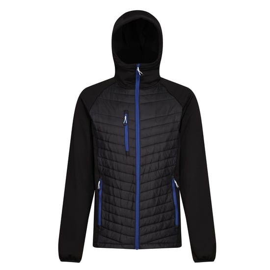 Regatta Mens Navigate Quilted Hybrid Jacket (Black/New Royal)