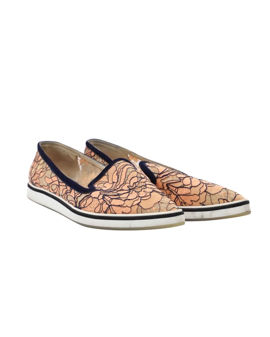 Nicholas Kirkwood Alona Kant Puntige Neus Loafers in Oranje Nylon - Image 5