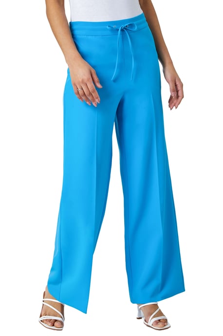 Wide Leg Elastic Waist Tie Front Trouser