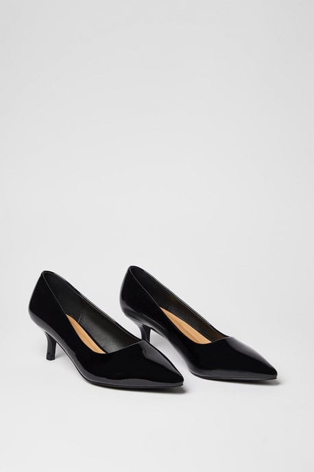 Wide Fit Dove Kitten Heel Court Shoes - Image 3
