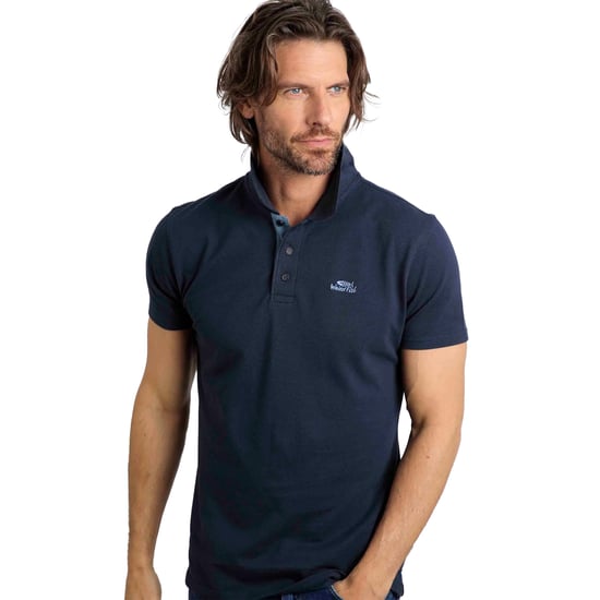 Weird Fish Heren Miles Pique Organic Poloshirt (Marine) - Image 3