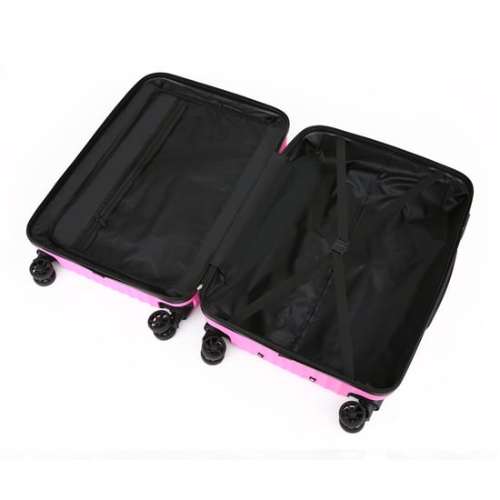 Hard Shell ABS Pink Suitcase Set 8 Wheel Travel Case Holiday Bags