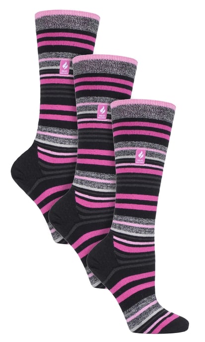 Heat Holders - 3 paar Ultra Lite dames skisokken - Zwarte Streep - Image 1
