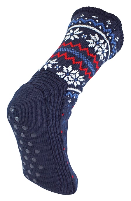 Winter warme kerstbootie-sokken voor heren - Marine Fairisle - Image 2