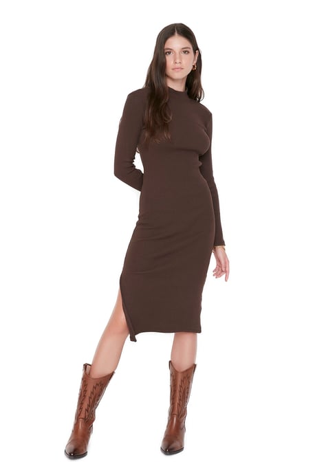 Trendyol Vrouw/Meisje Staande kraag Bodycon Midi Jurk - Image 2