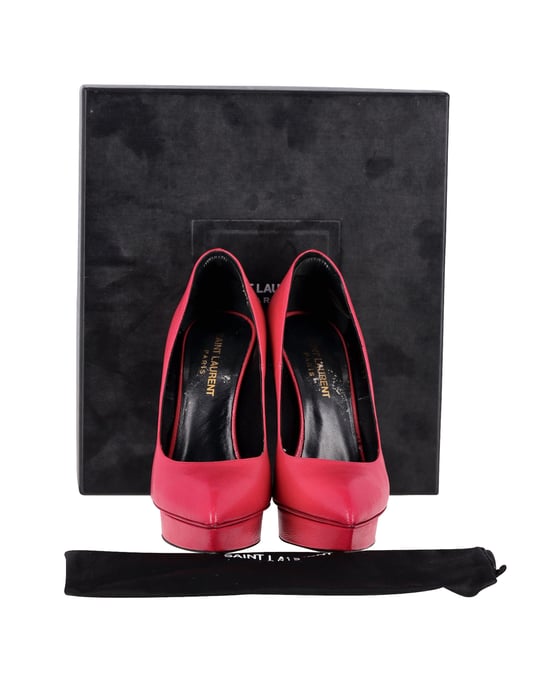 Saint Laurent Plateau Pumps van Roze Leer - Image 2