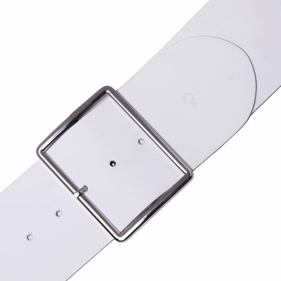 Womens White Leather Belt
