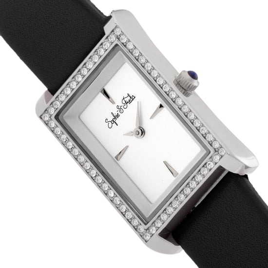 Sophie and Freda Wilmington Leather-Band Watch w/Swarovski Crystals