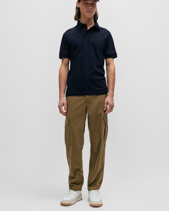 BOSS Orange Passenger Heren Stretch-Katoen Slim-Fit Polo met Logo Patch NOS - Image 3
