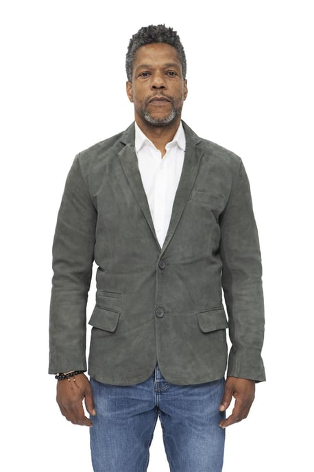 Mens Slim Goat Suede Italian Blazer Jacket-Alexandria