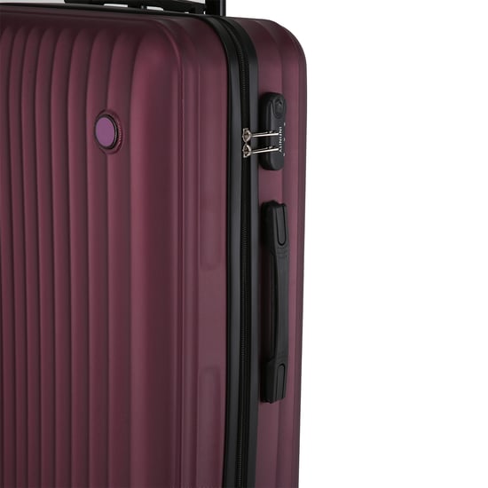 Hard Shell ABS Burgundy Suitcase Set 8 Wheel Travel Case Holiday Bags