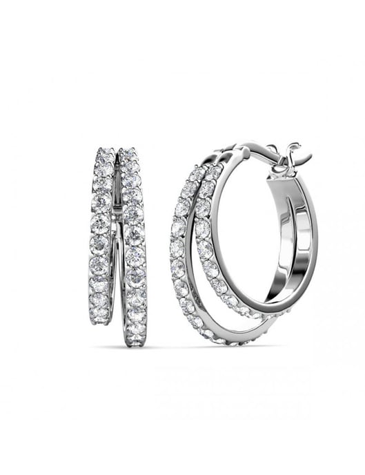 Duo Circlet Oorbellen - Oostenrijks kristal - Image 1