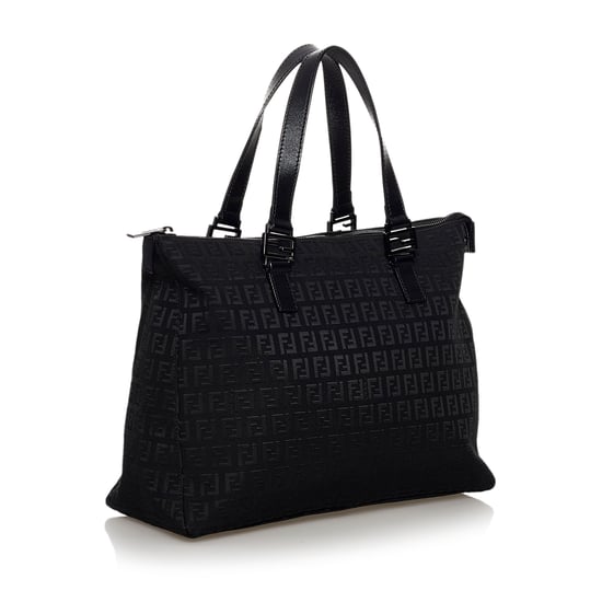 Vintage Fendi Zucchino Canvas Tote Bag Black - Image 2