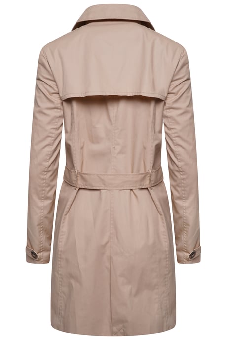 Tina Double Breasted Trench Coat in Stone